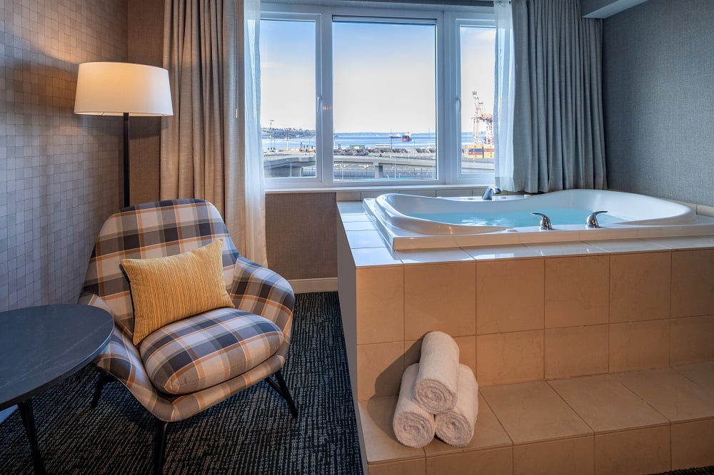 jacuzzi tub overlooking puget sound