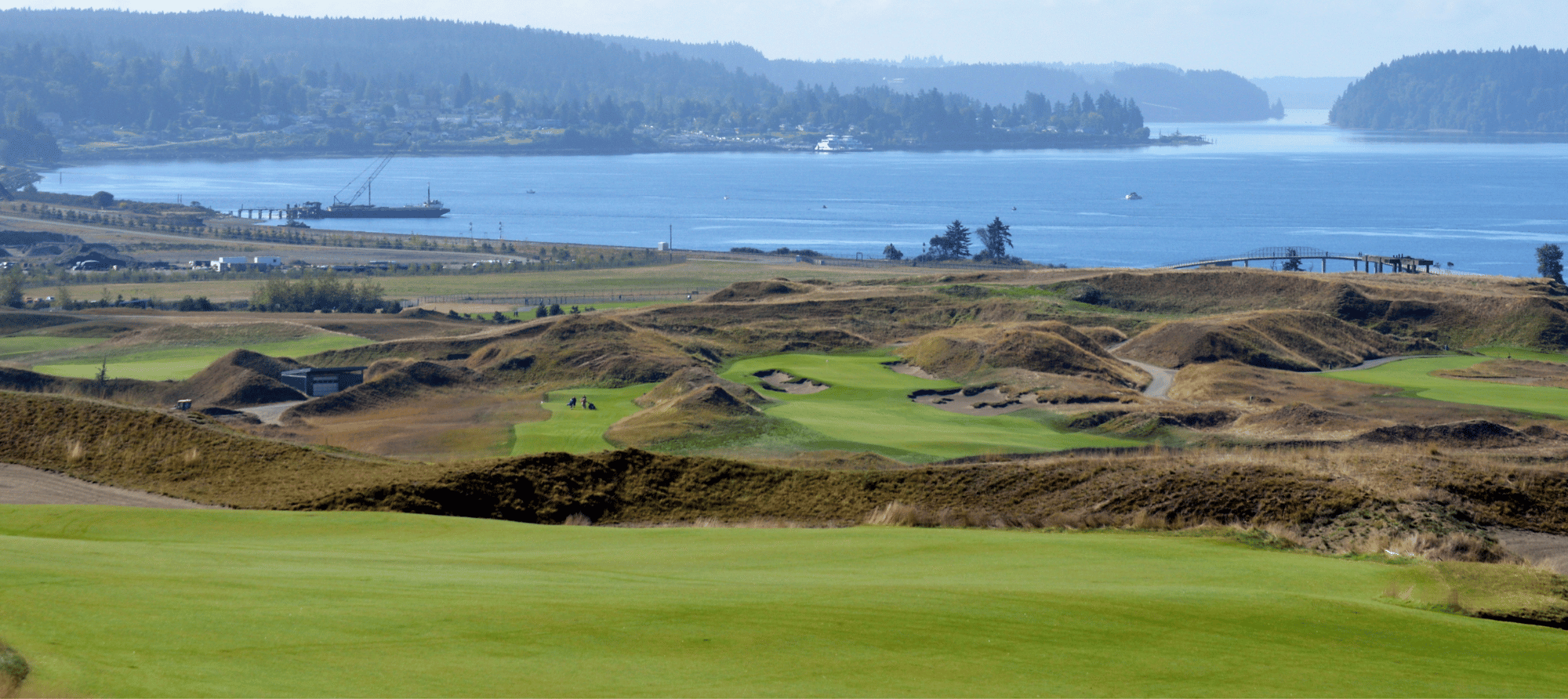 chambers bay golf course overlooking puget sound